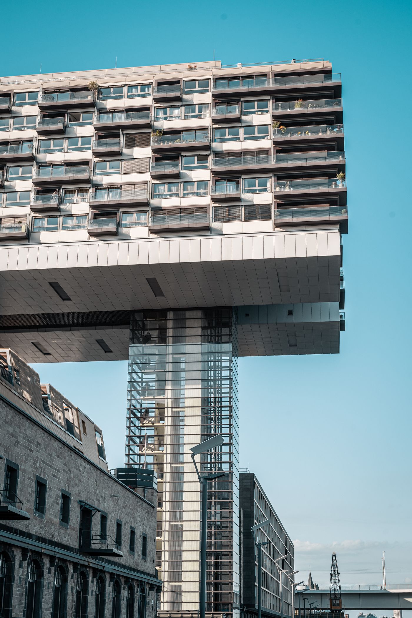 Cantilevered multi-family housing volume, representative of EPS Housing's design approach
